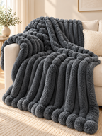 Flannel Fleece Striped Throw Blanket