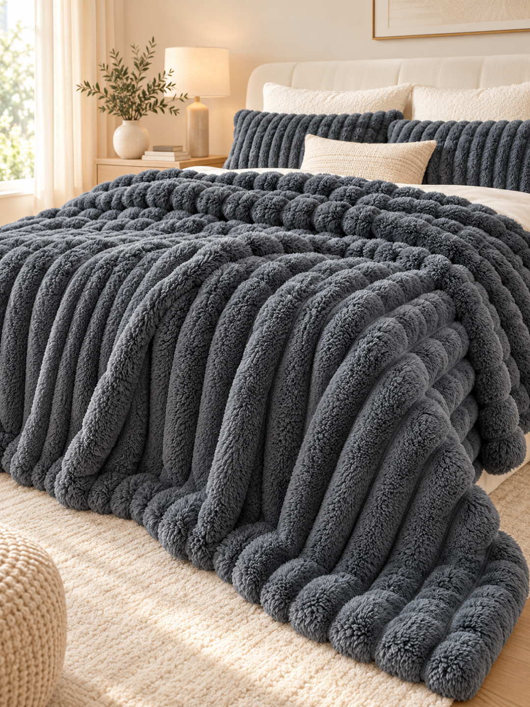 Flannel Fleece Striped Throw Blanket