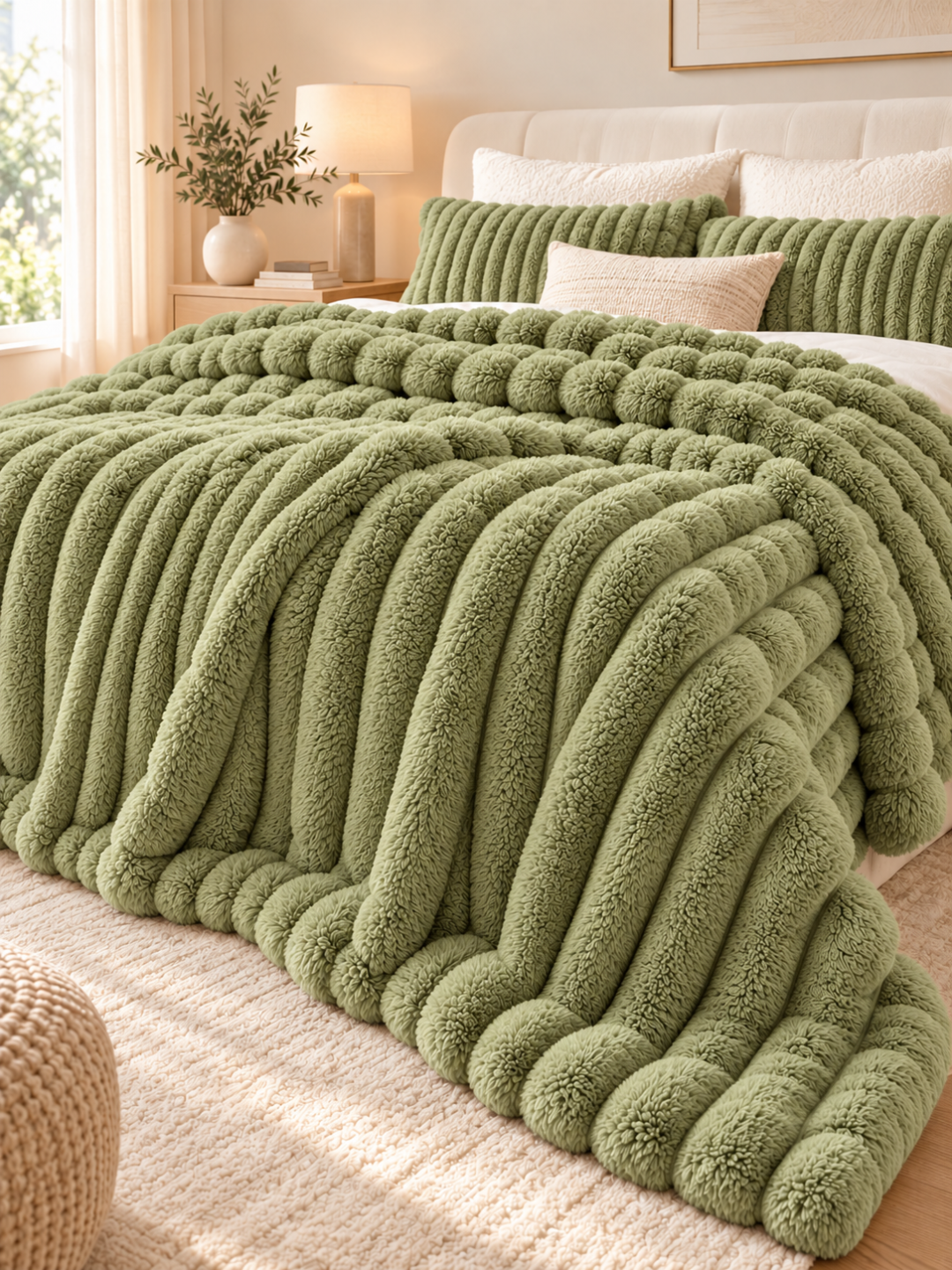 Flannel Fleece Striped Throw Blanket