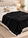 Sherpa Fleece Reversible Throw Blanket