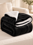 Sherpa Fleece Reversible Throw Blanket