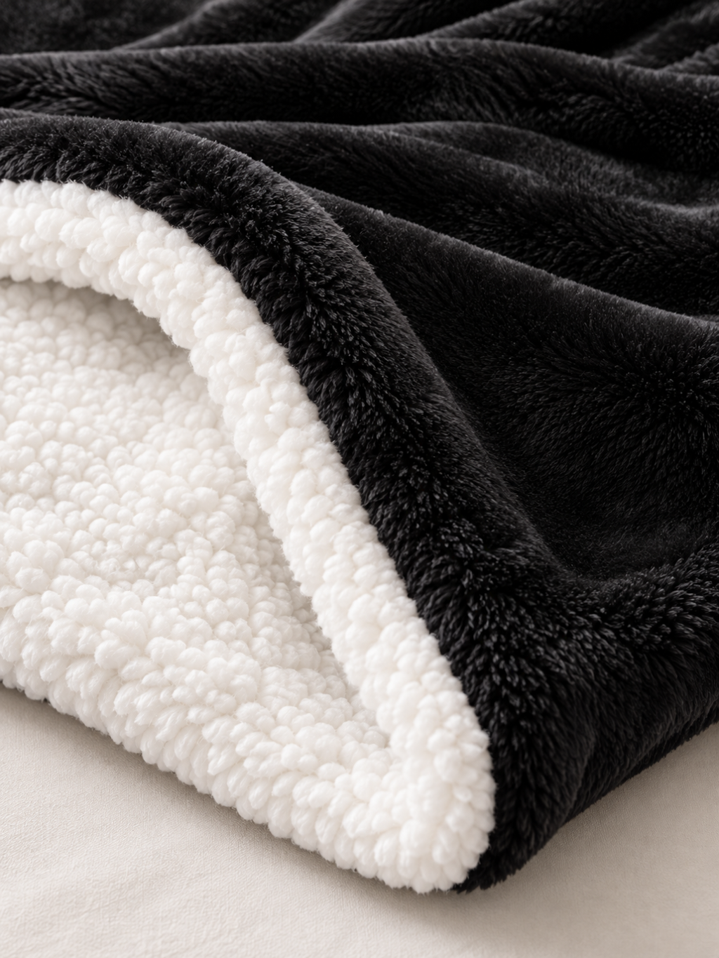 Sherpa Fleece Reversible Throw Blanket