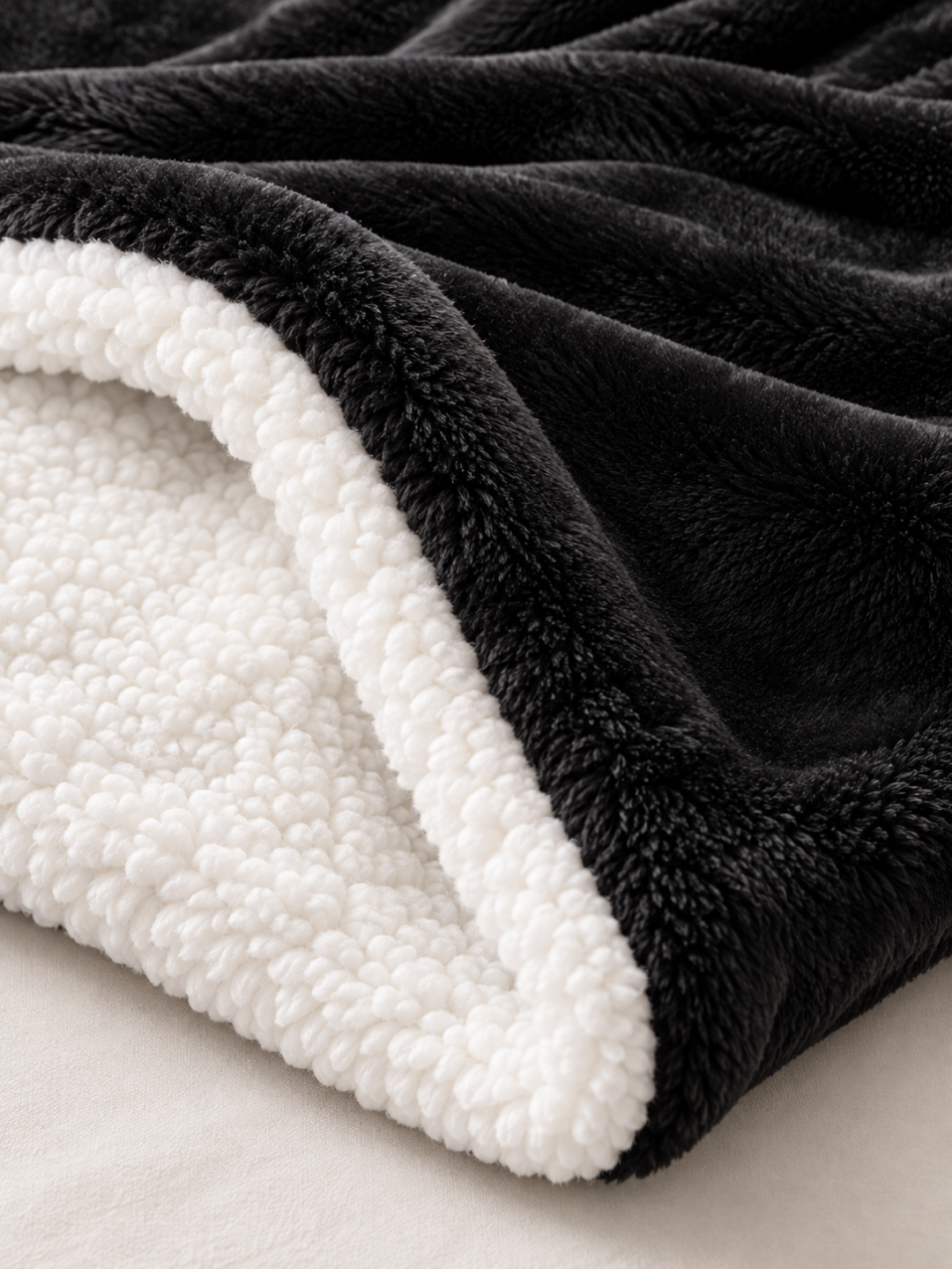 Sherpa Fleece Reversible Throw Blanket