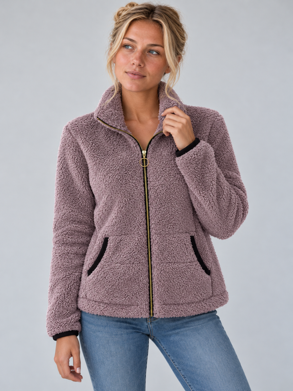 Women’s Full-Zip Sherpa Fleece Jacket