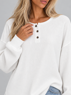 Women's Waffle Knit Button-Up Top