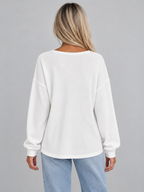 Women's Waffle Knit Button-Up Top