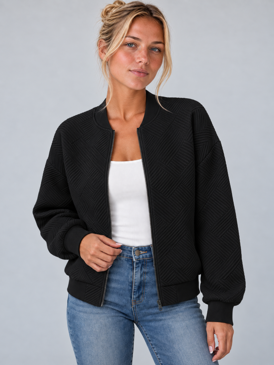 Women's Drop Shoulder Zip-Up Jacket