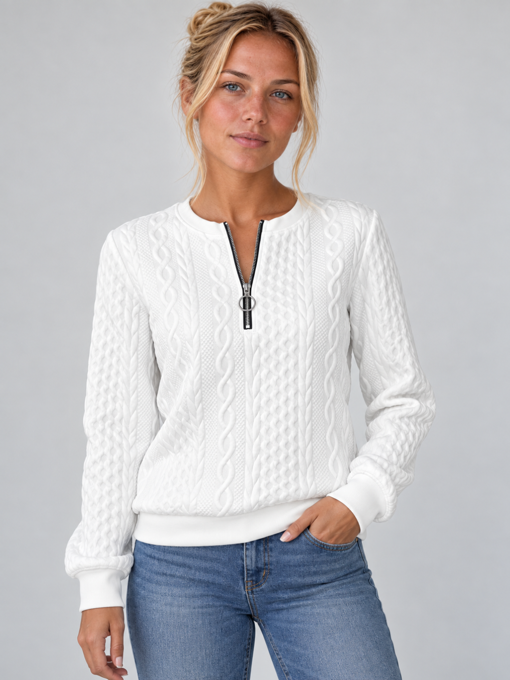 Women's Textured Half-Zip Pullover