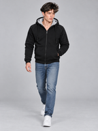 Men's Sherpa-Lined Hooded Fleece Jacket
