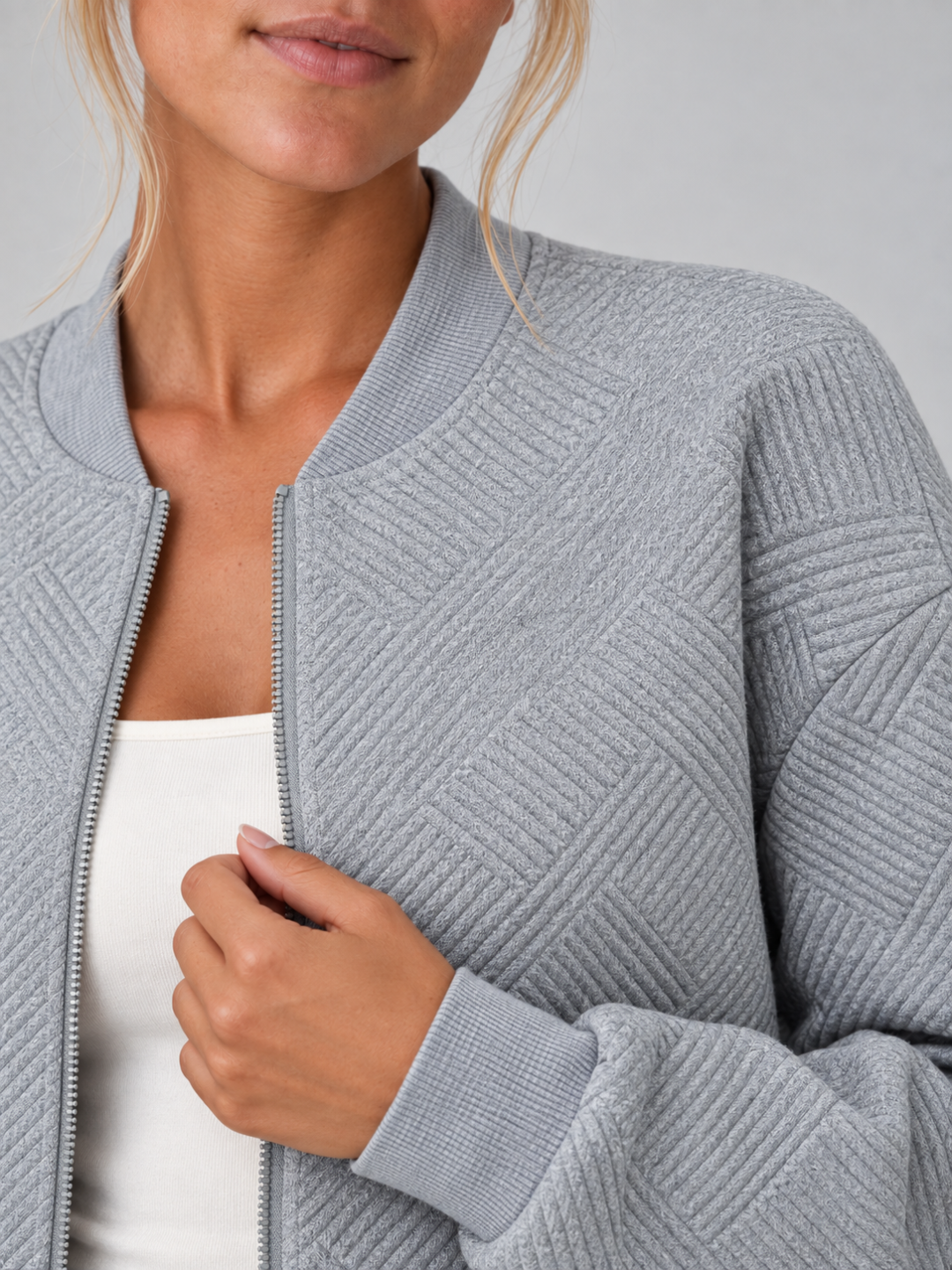 Women's Drop Shoulder Zip-Up Jacket