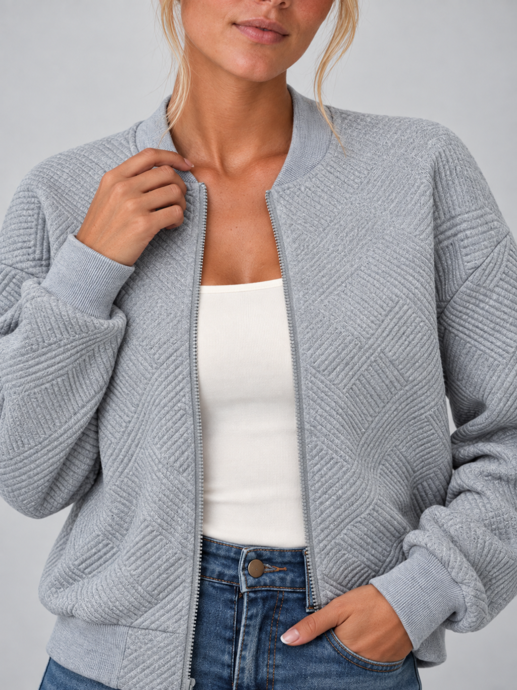 Women's Drop Shoulder Zip-Up Jacket