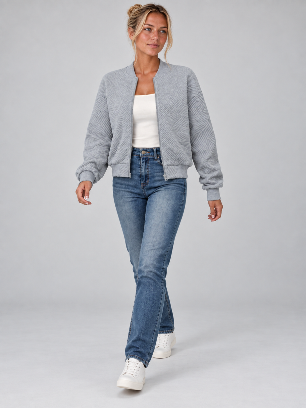 Women's Drop Shoulder Zip-Up Jacket