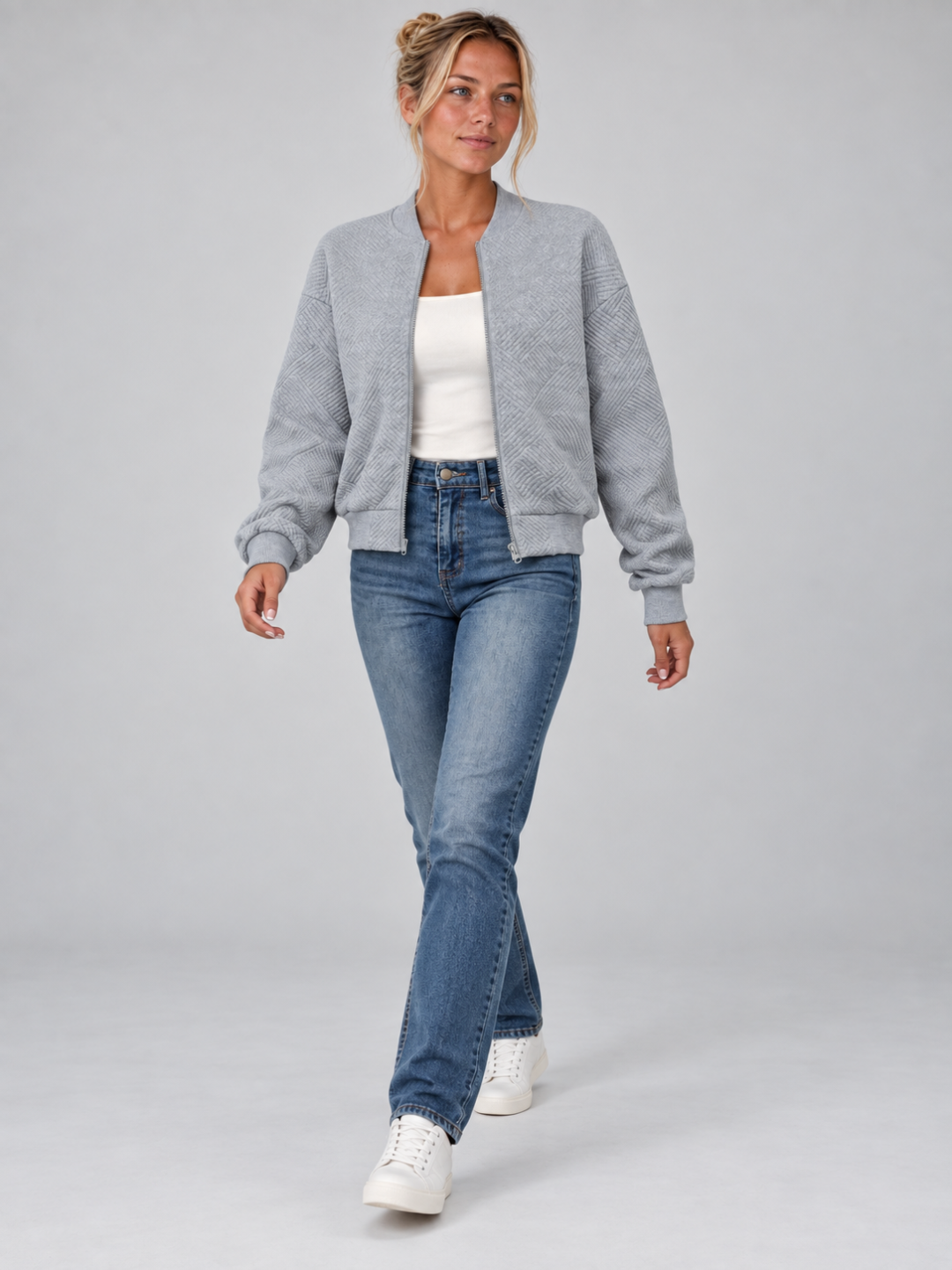 Women's Drop Shoulder Zip-Up Jacket