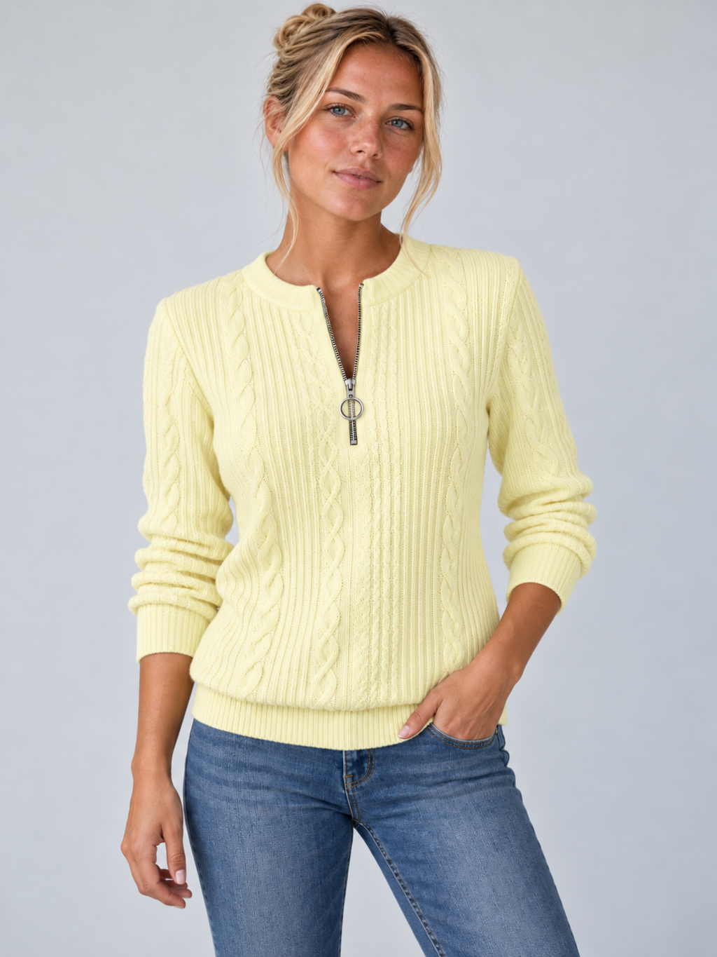 Women's Textured Half-Zip Pullover