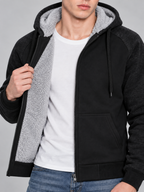 Men's Sherpa-Lined Hooded Fleece Jacket