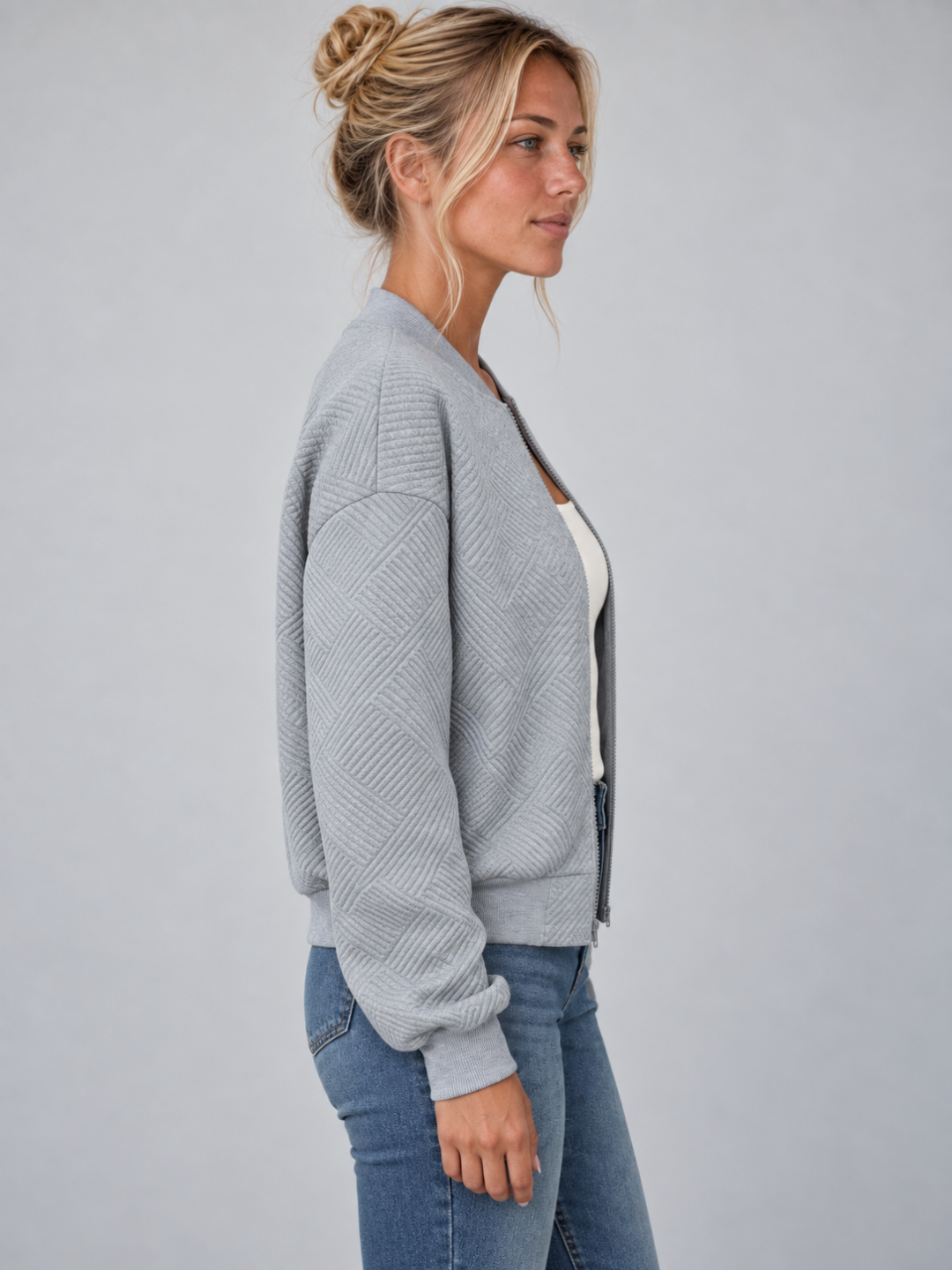 Women's Drop Shoulder Zip-Up Jacket