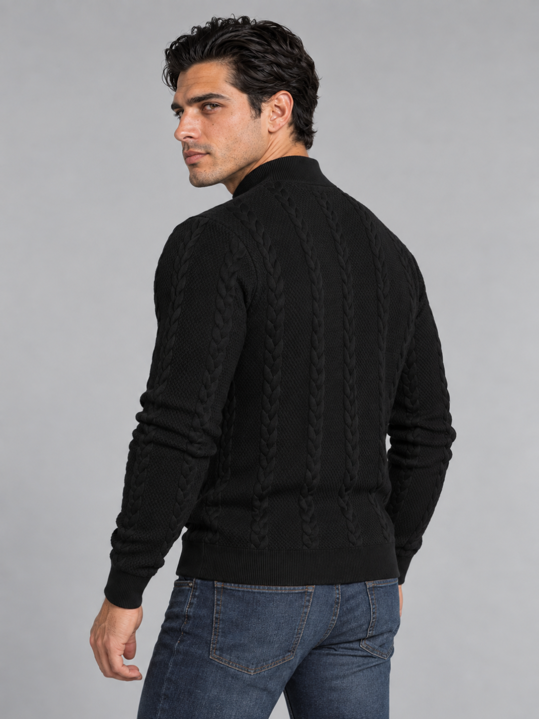 Men's Polo Neck Knitted Jumper