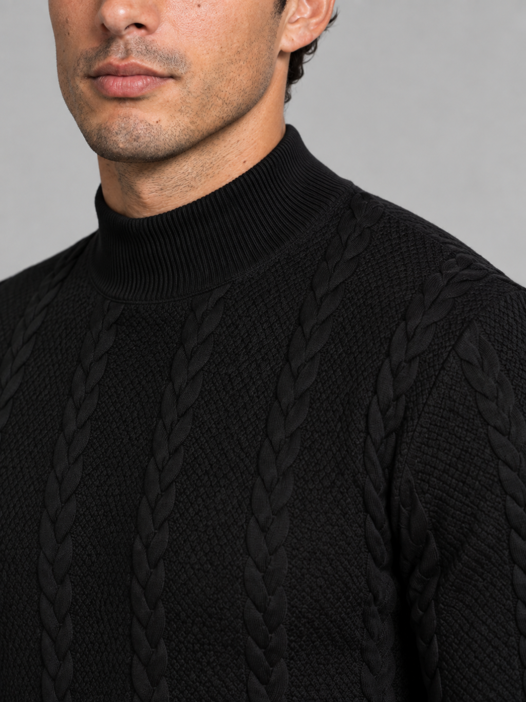 Men's Polo Neck Knitted Jumper