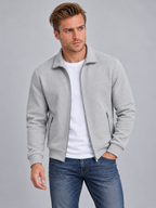 Men's Waffle Texture Zip-Up Shirt Jacket