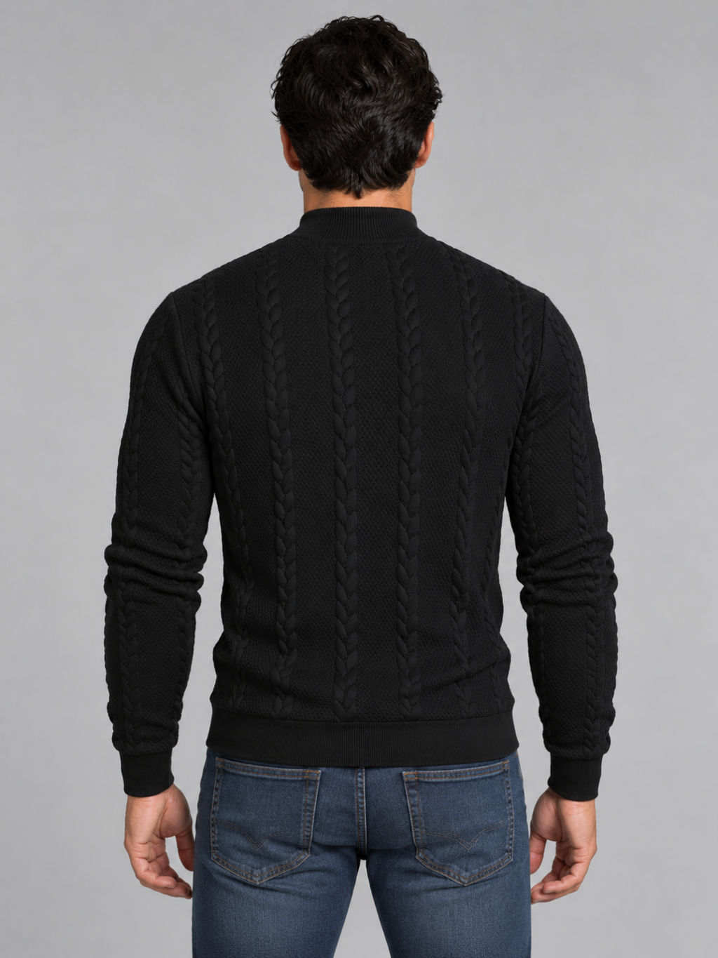Men's Polo Neck Knitted Jumper