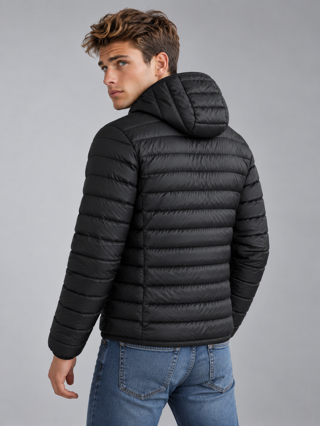 Men's Lightweight Hooded Puffer Jacket