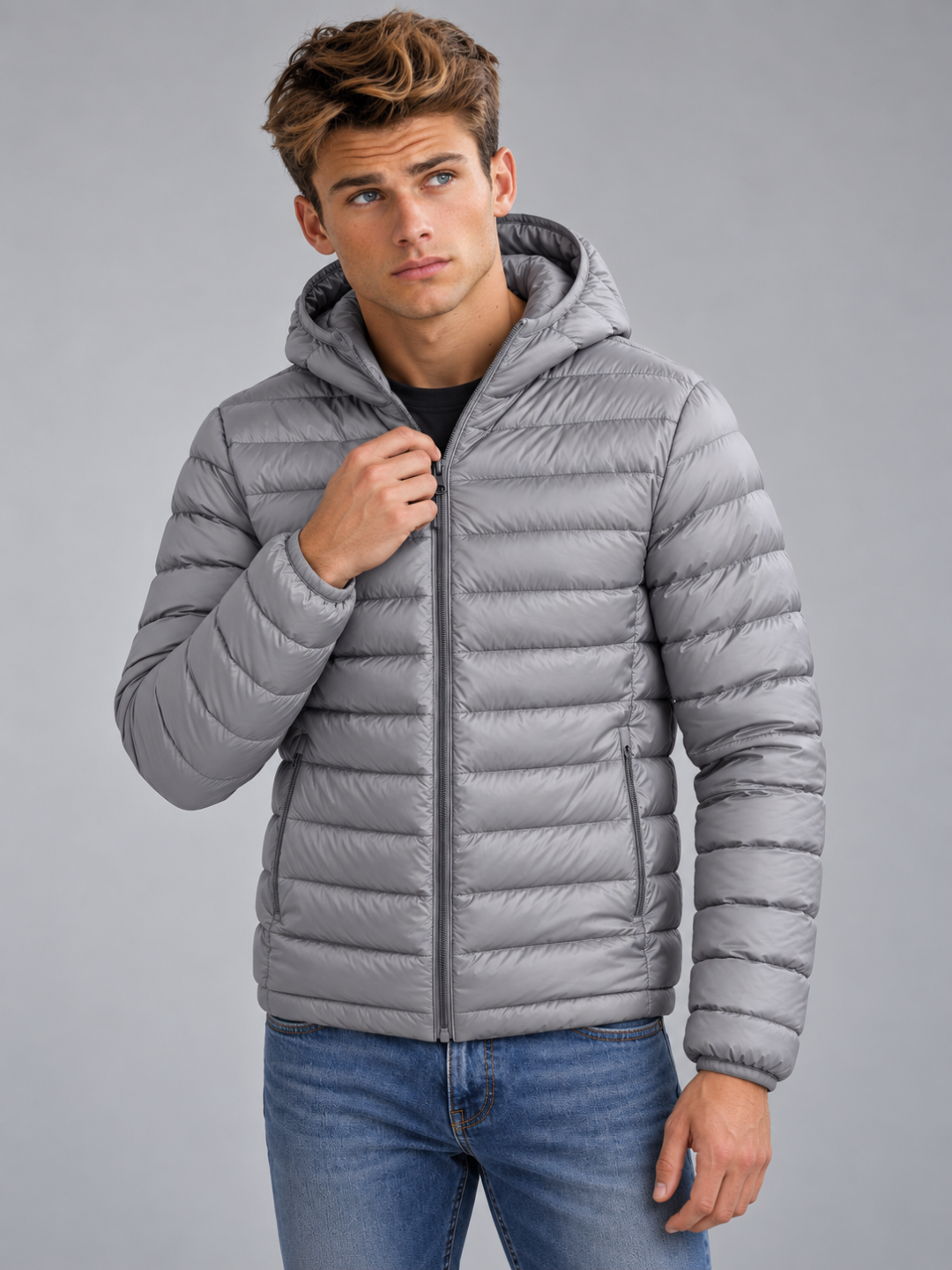 Men's Lightweight Hooded Puffer Jacket