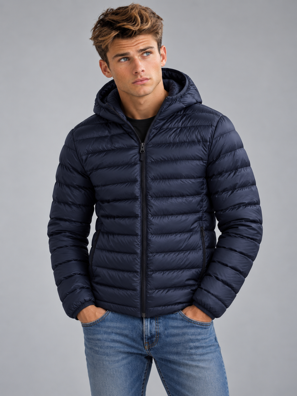 Men's Lightweight Hooded Puffer Jacket