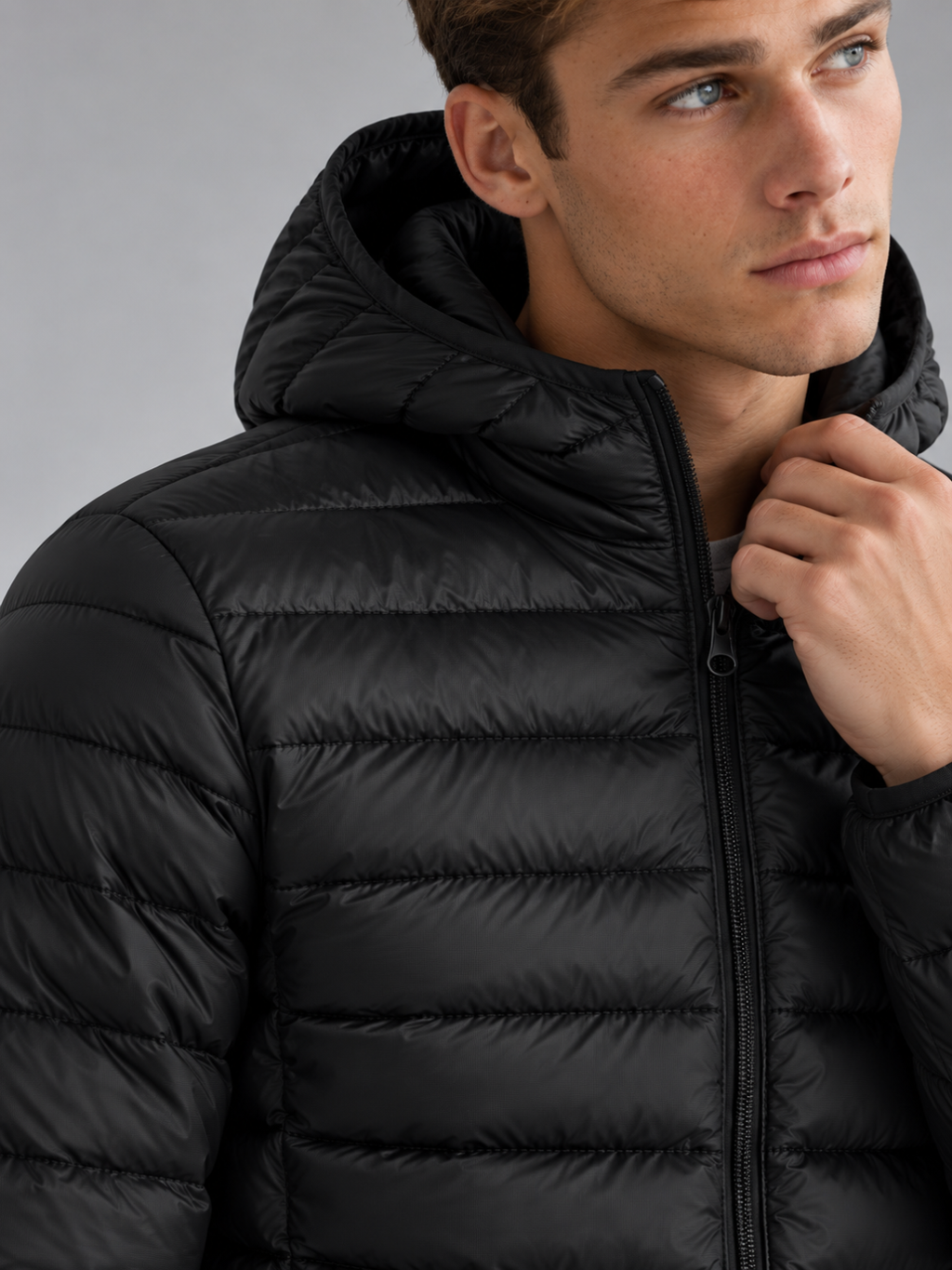 Men's Lightweight Hooded Puffer Jacket