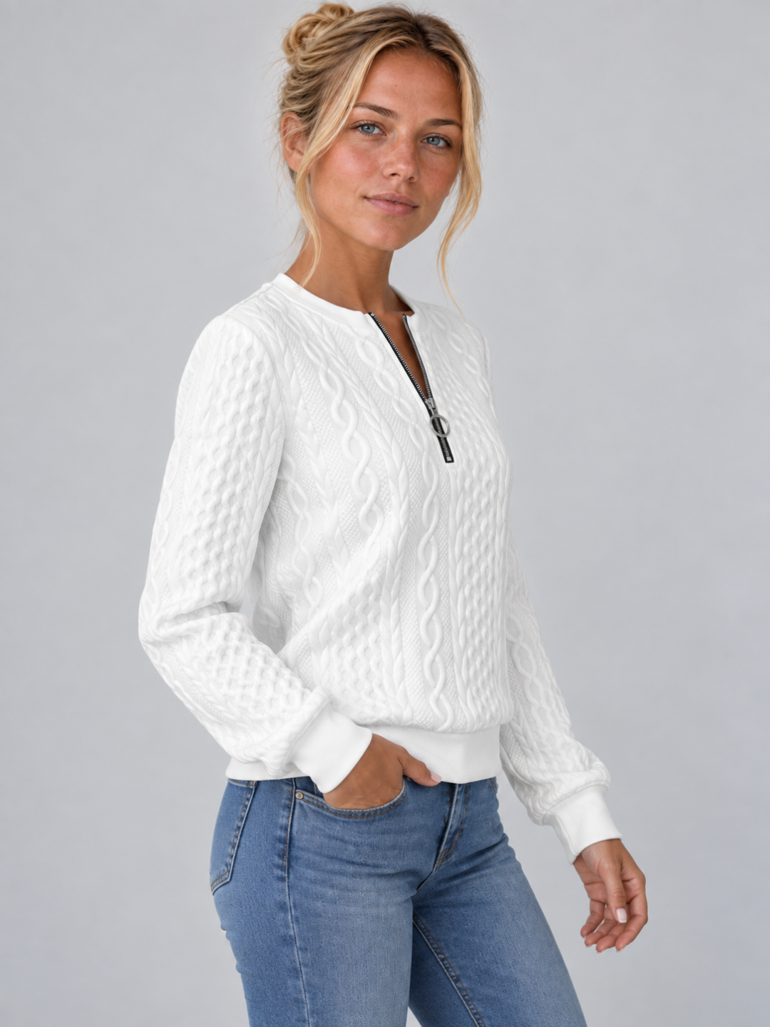 Women's Textured Half-Zip Pullover