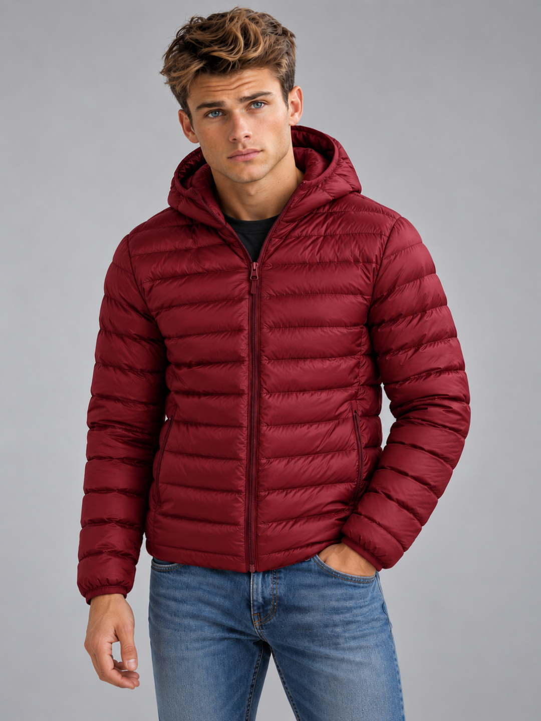 Men's Lightweight Hooded Puffer Jacket