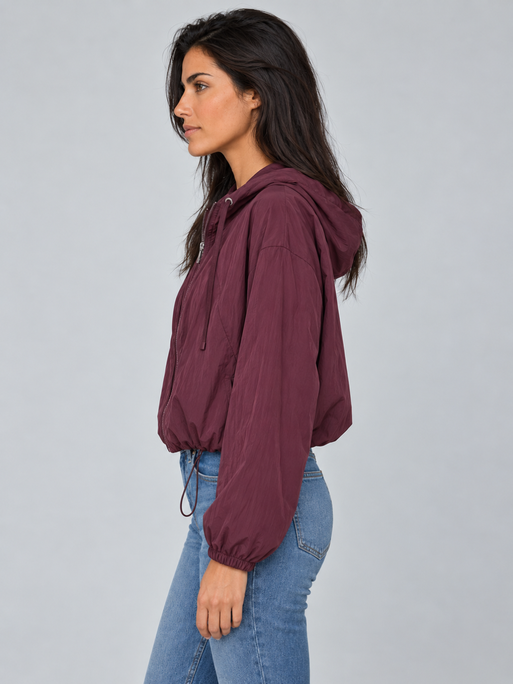 Women's Lightweight Hooded Windbreaker Jacket