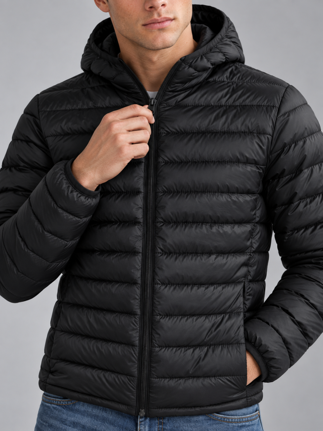 Men's Lightweight Hooded Puffer Jacket