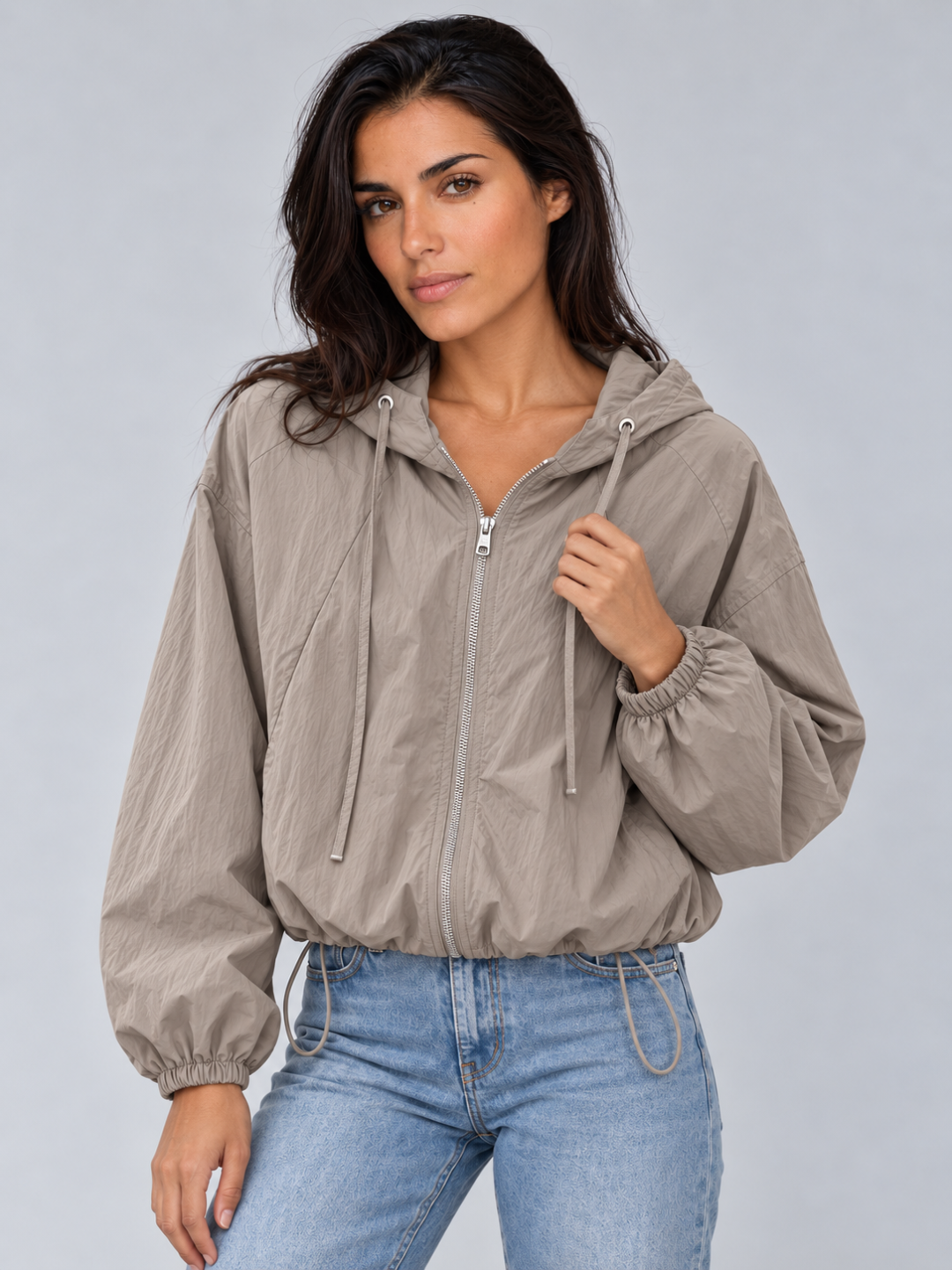 Women's Lightweight Hooded Windbreaker Jacket