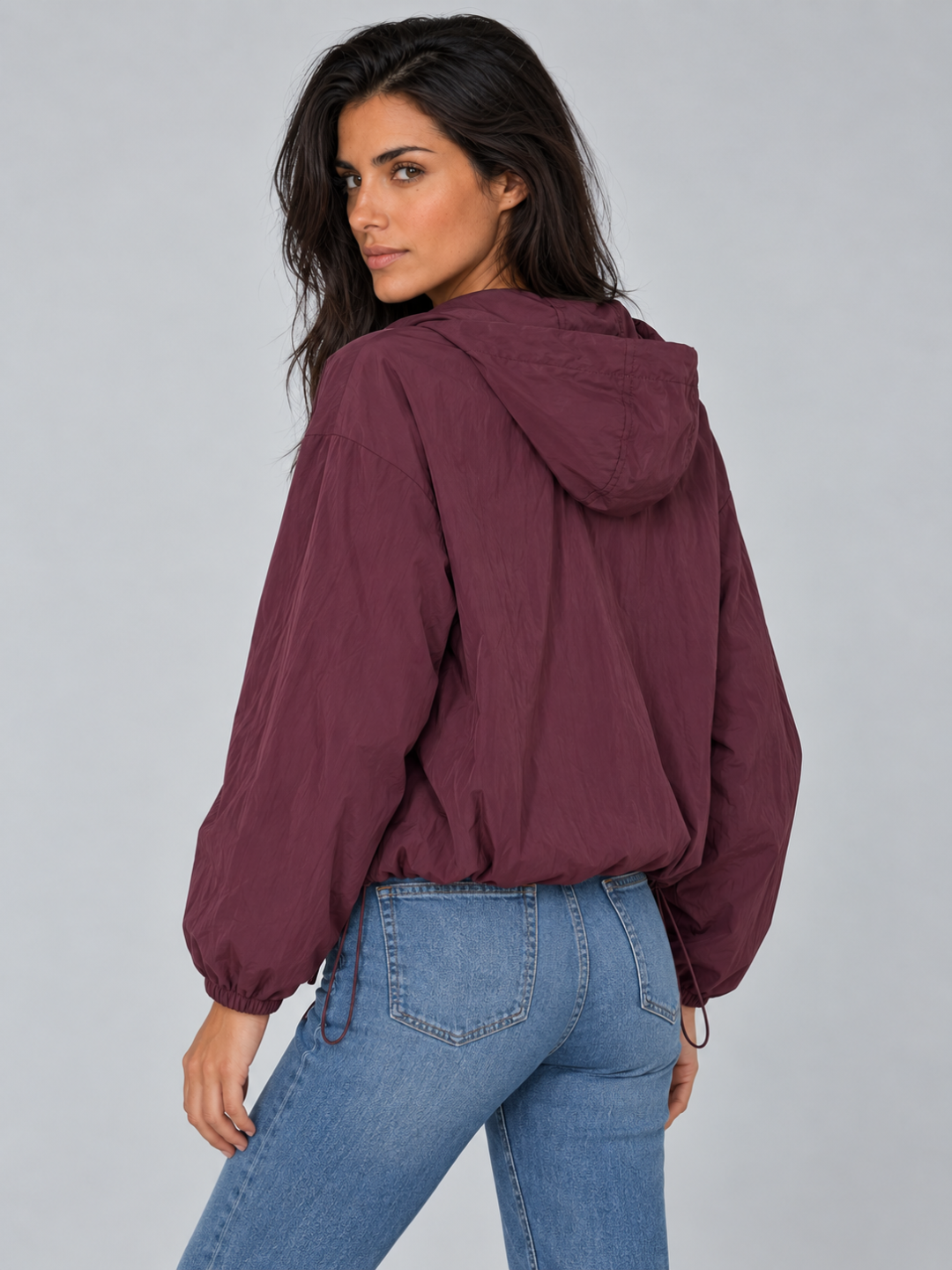Women's Lightweight Hooded Windbreaker Jacket