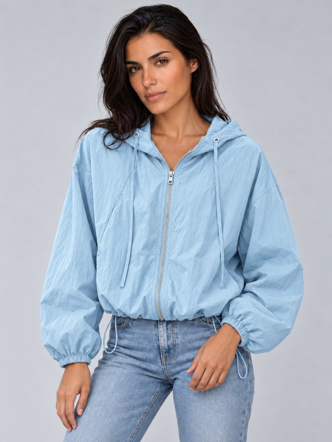 Women's Lightweight Hooded Windbreaker Jacket