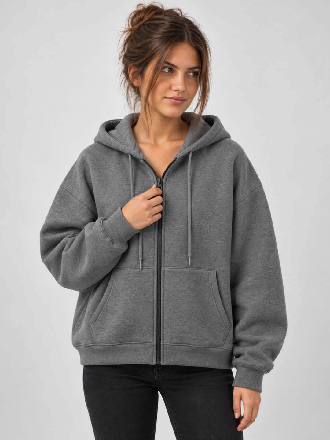 Women's Oversized Zip-Up Hoodie
