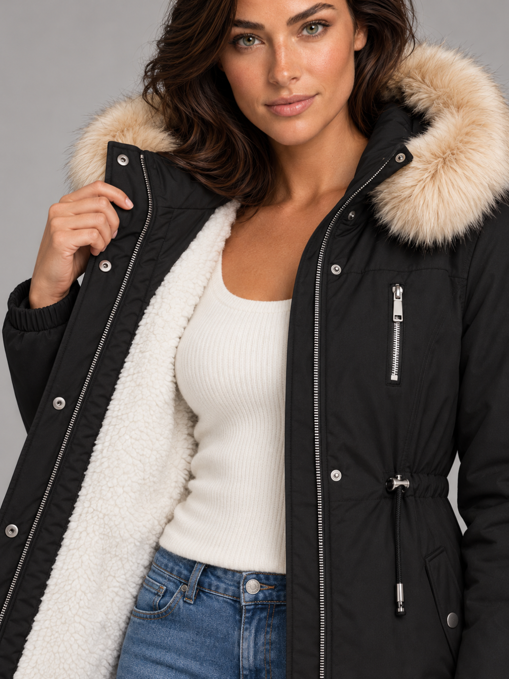 Women's Longline Hooded Puffer Coat