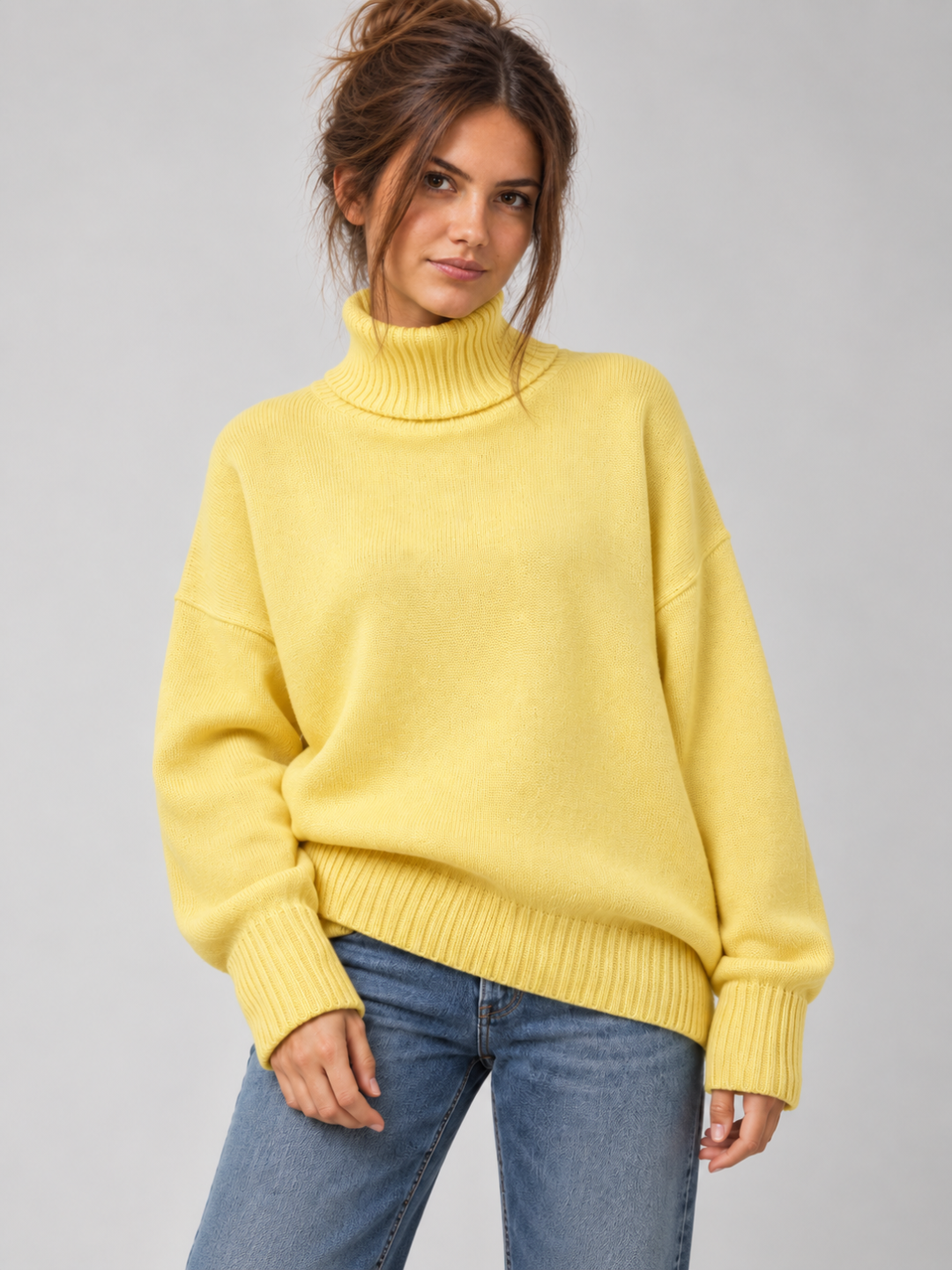 Women's Oversized Turtleneck Knitted Jumper