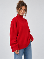 Women's Oversized Turtleneck Knitted Jumper