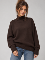 Women's Oversized Turtleneck Knitted Jumper