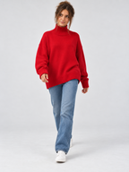 Women's Oversized Turtleneck Knitted Jumper