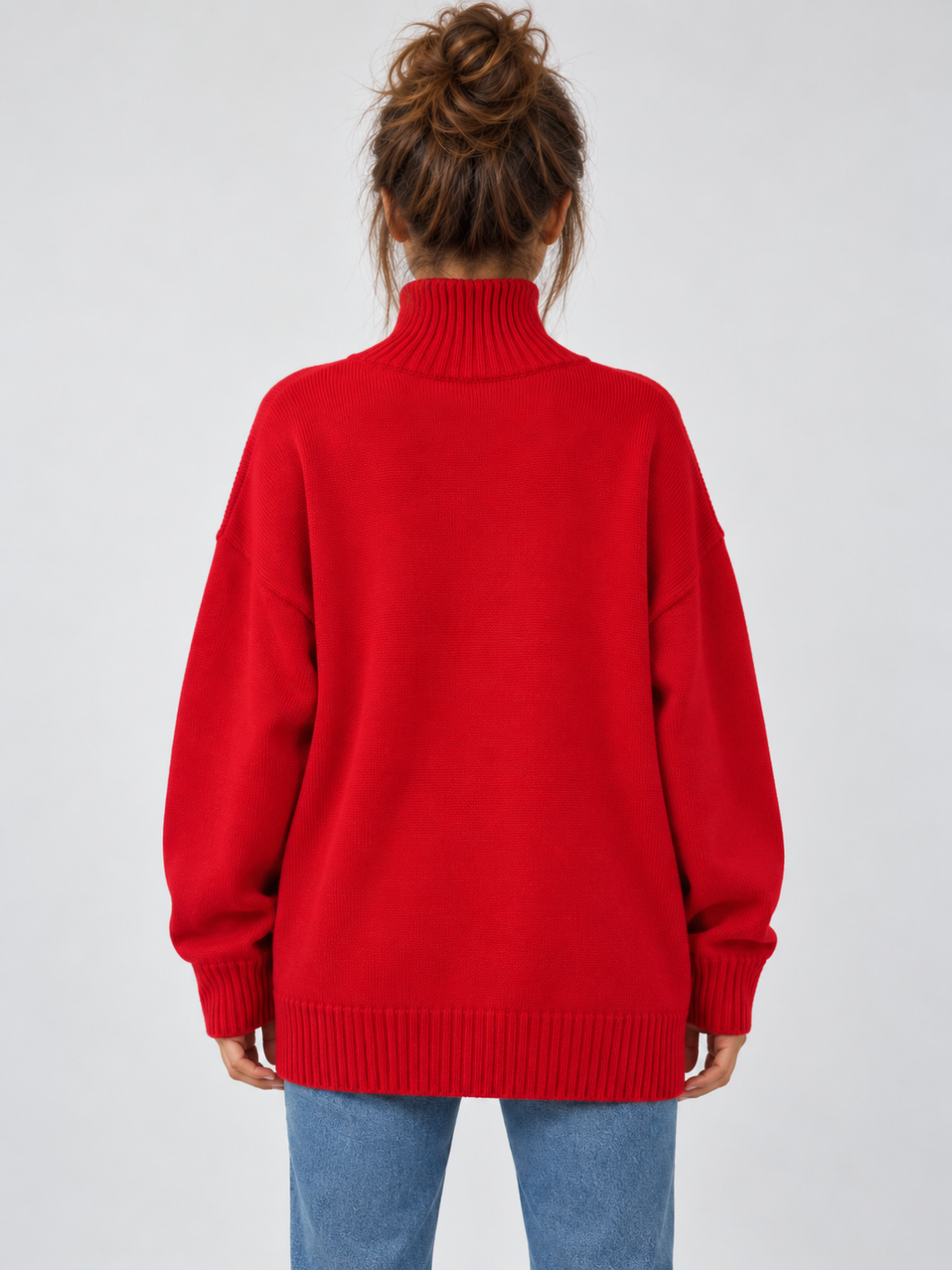 Women's Oversized Turtleneck Knitted Jumper