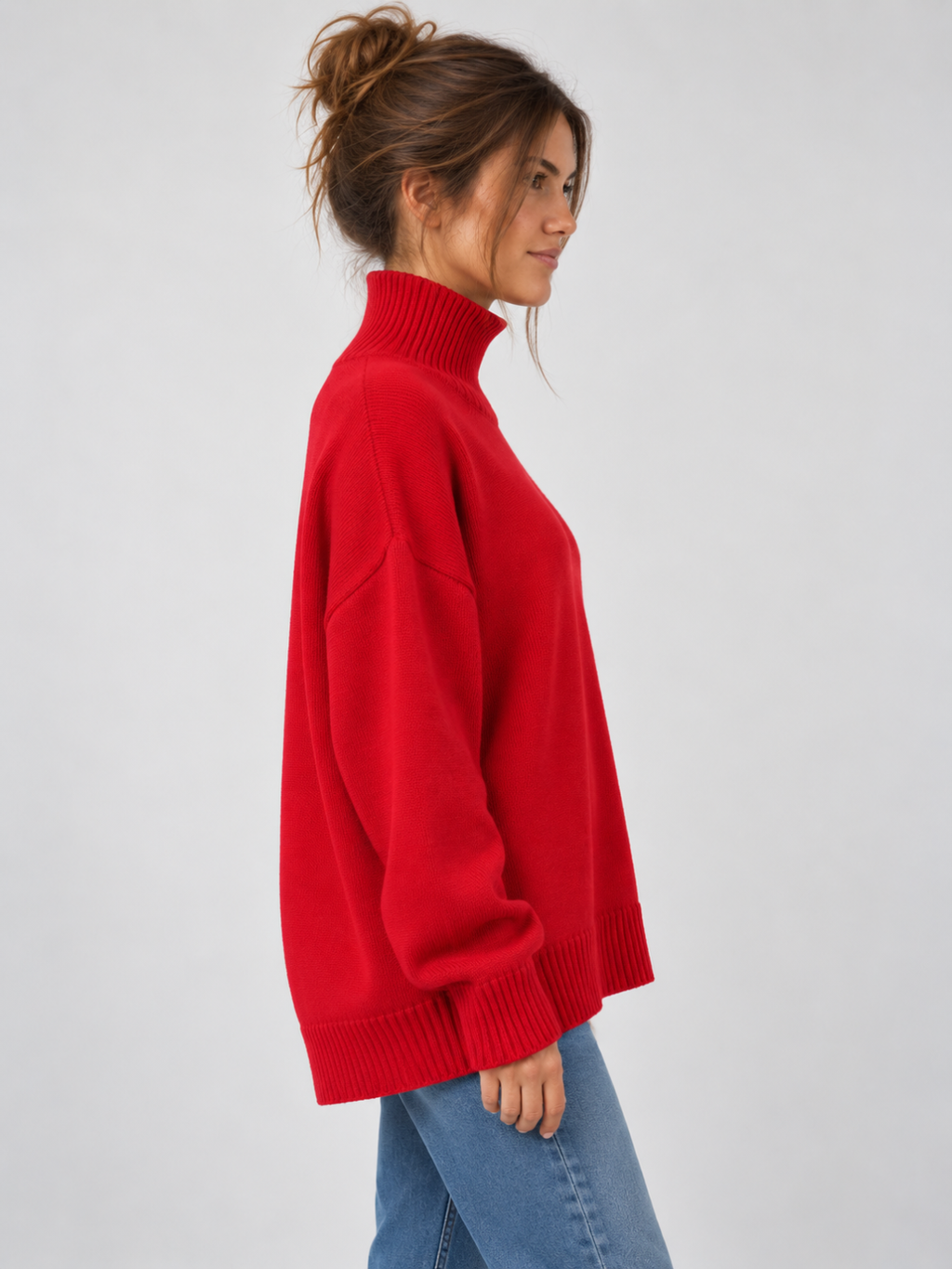 Women's Oversized Turtleneck Knitted Jumper