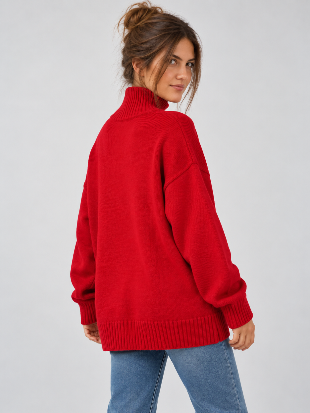 Women's Oversized Turtleneck Knitted Jumper