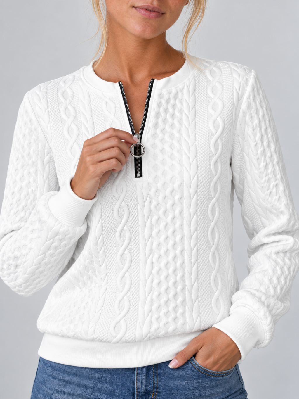 Women's Textured Half-Zip Pullover