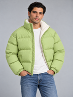 Men's Sherpa-Lined Puffer Jacket