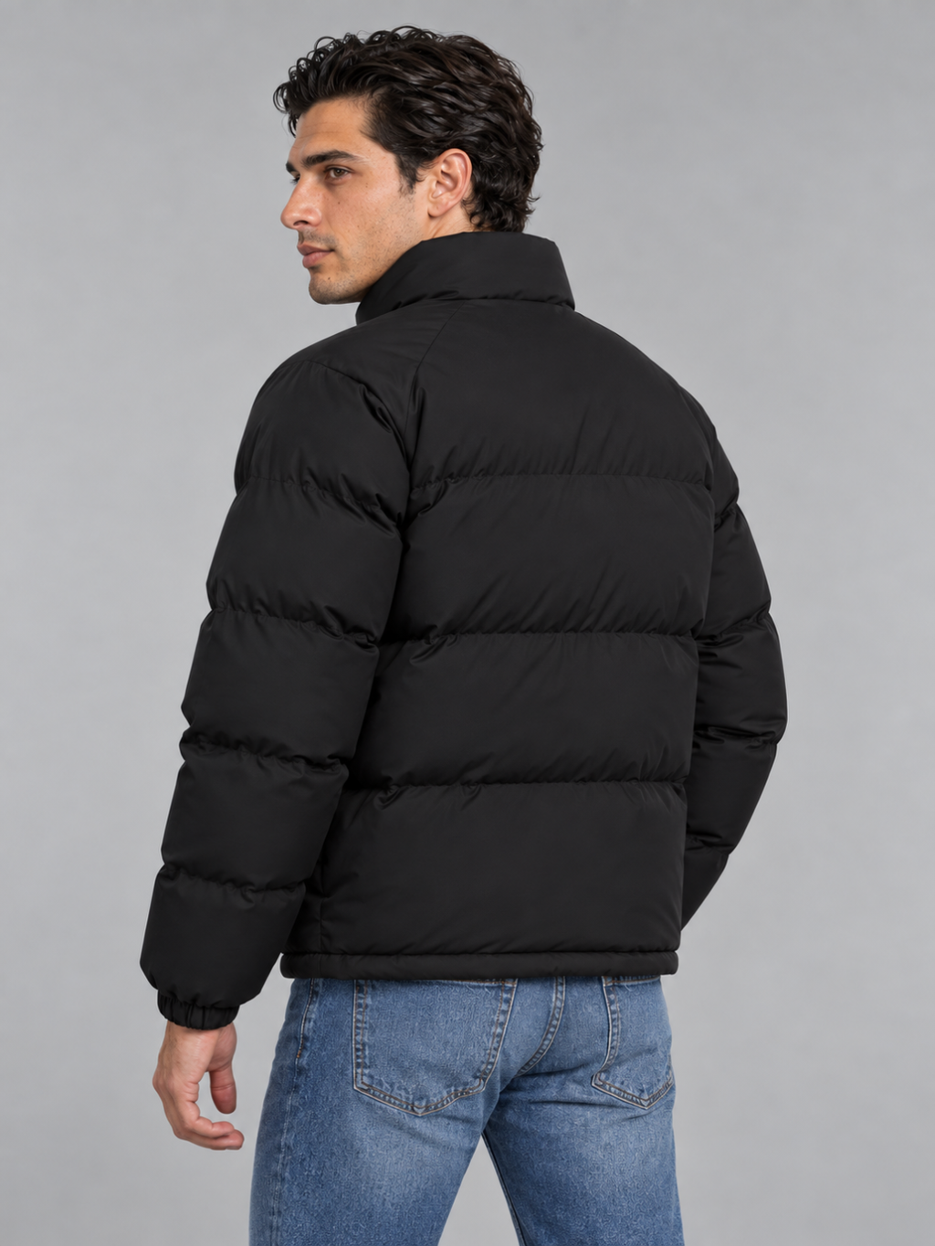 Men's Sherpa-Lined Puffer Jacket