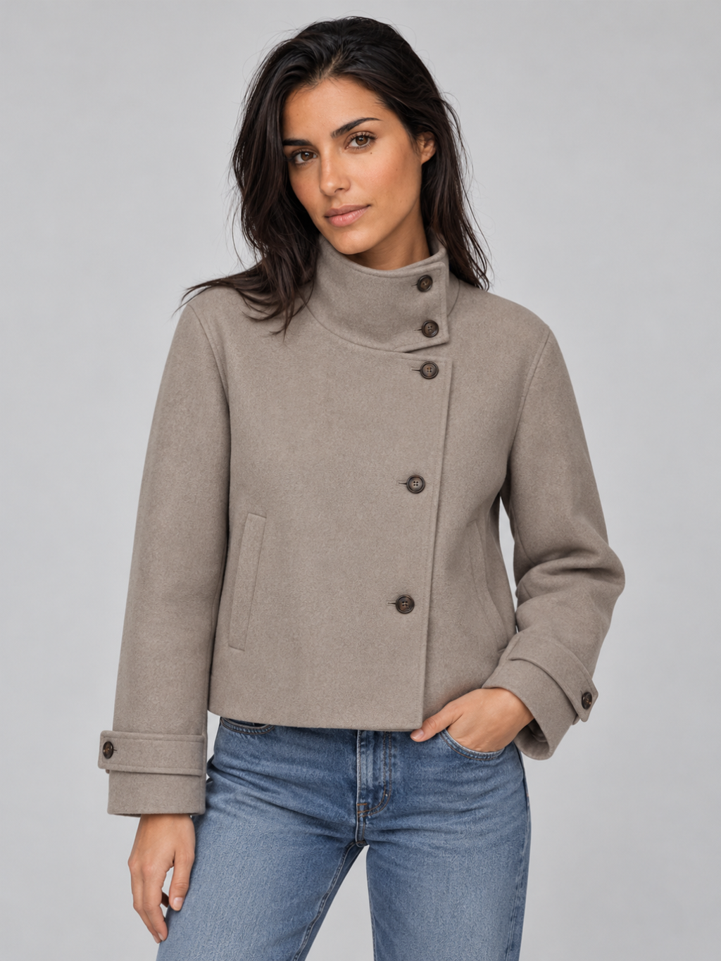 Women's Cropped Single Breasted Coat