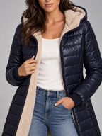 Women's Mid-Length Faux Fur Lined Puffer Coat