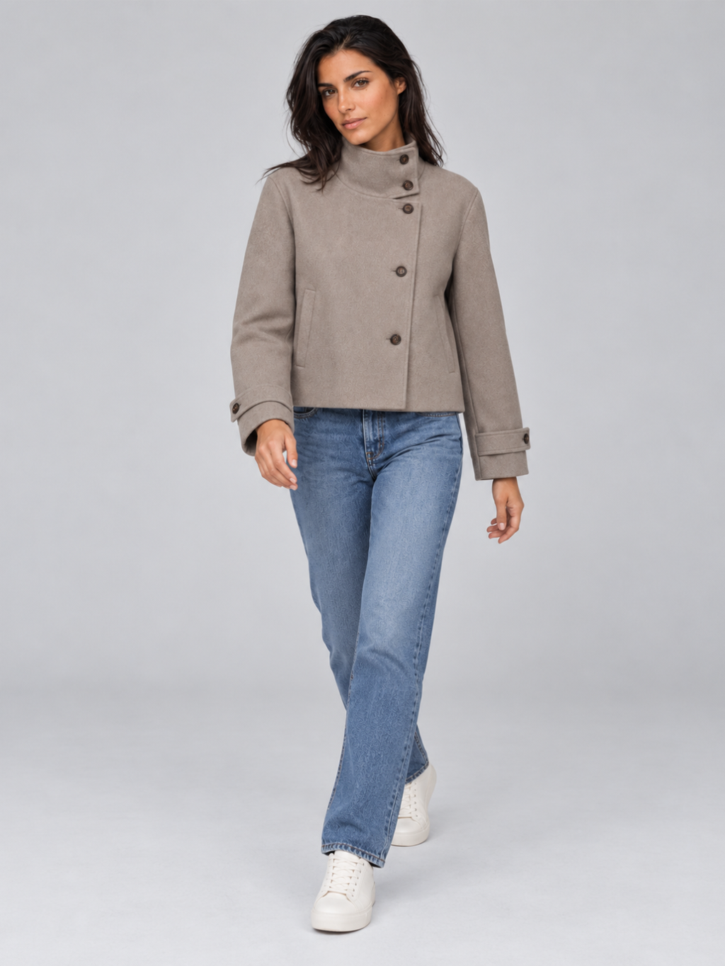 Women's Cropped Single Breasted Coat
